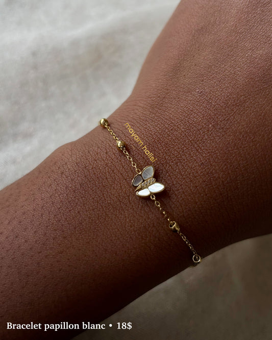 Bracelet papillon blanc