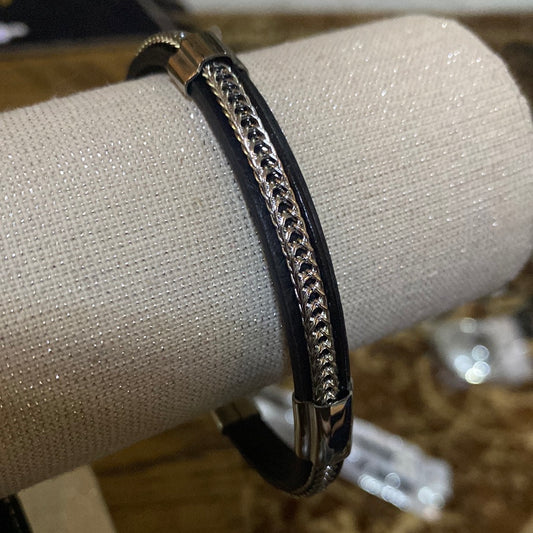 Bracelet cuir chaîne 2