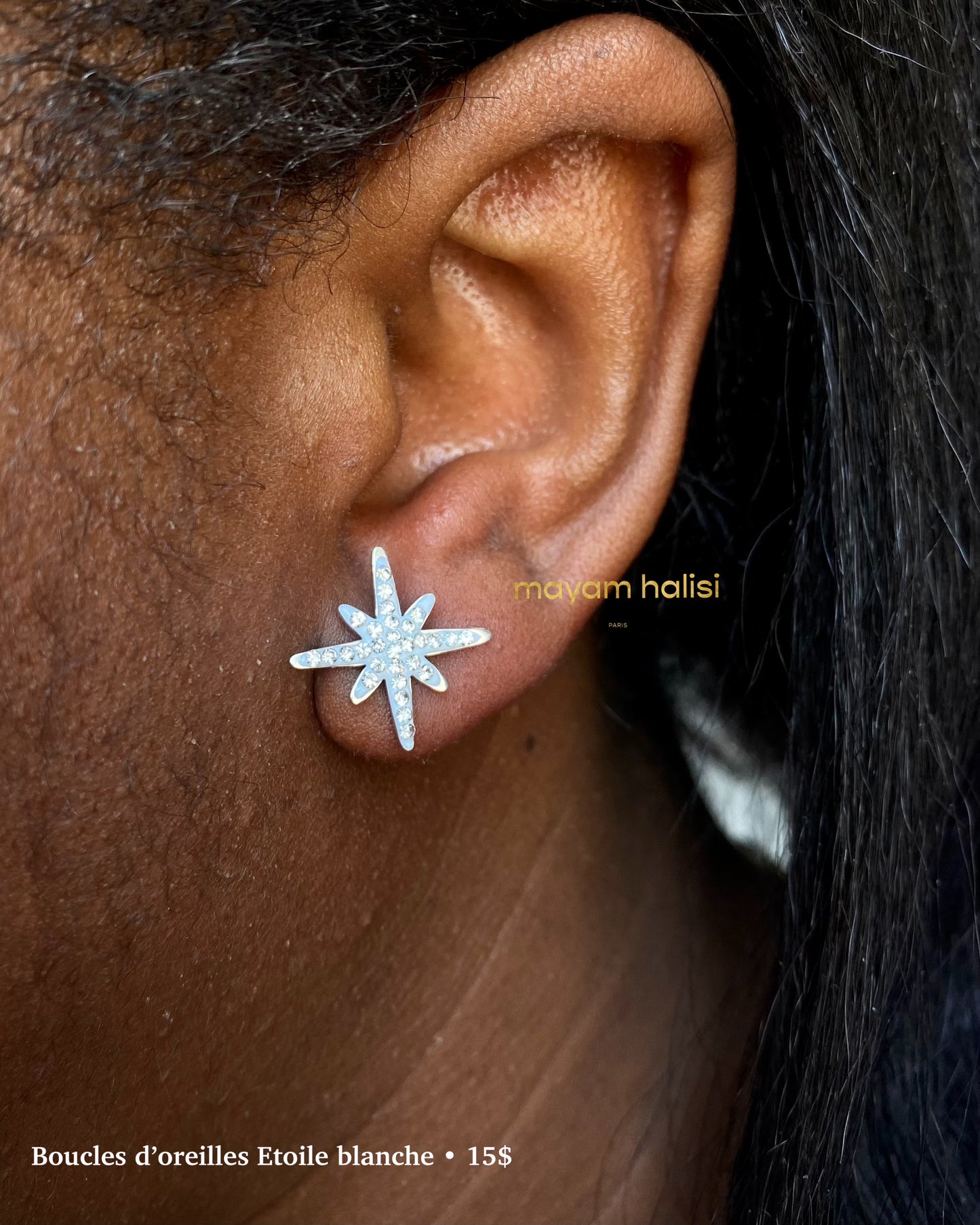 Boucles d’oreilles Etoile blanche