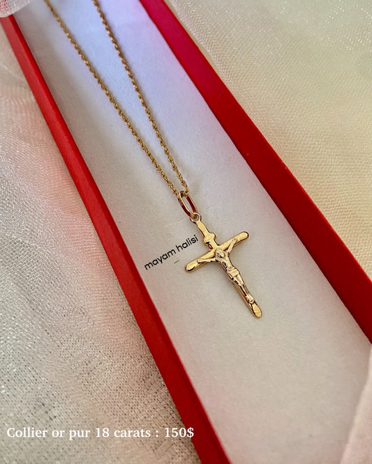 Collier croix or