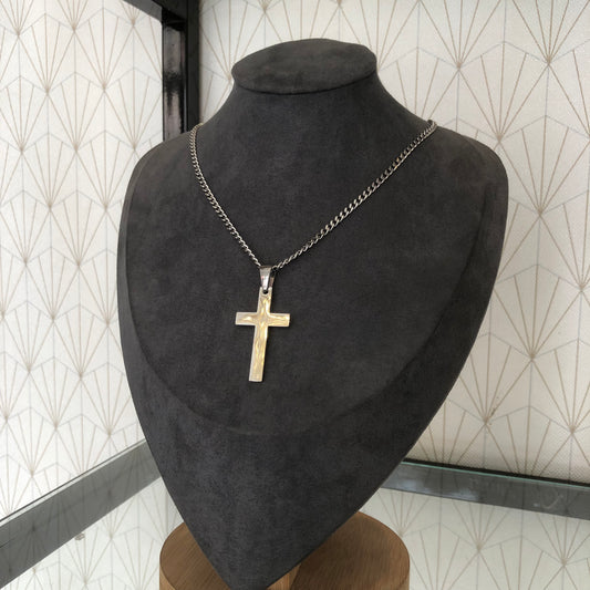 Collier croix homme