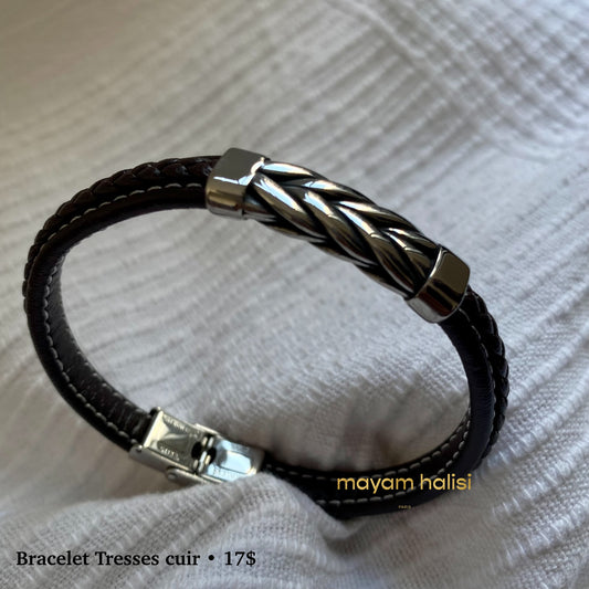 Bracelet tresses cuir